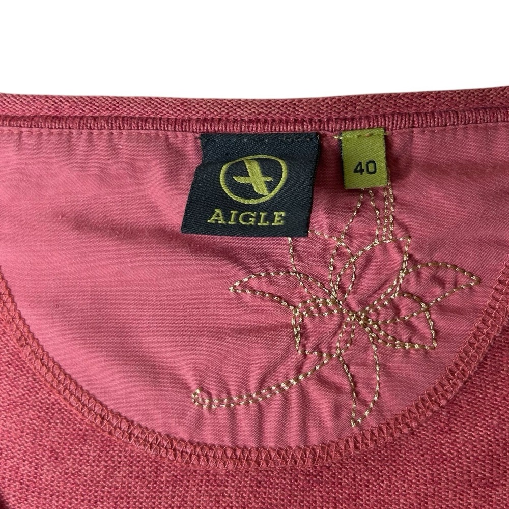 Aigle Faux Wrap Jumper Sweater Women's 40 Medium Salmon Long Sleeve Missing Tie‎ - Picture 7 of 9